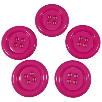 Image of Large Round Clown 4 Hole Buttons 50mm (5, Pink)