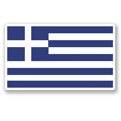 Image of 2 x 10cm Greece Greek Flag Vinyl Sticker iPad Laptop Car Travel Luggage #5289 (10cm Wide 6cm Tall)