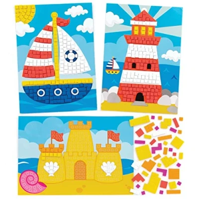 Image of Seaside Mosaic Picture Kits (Pack of 4)
