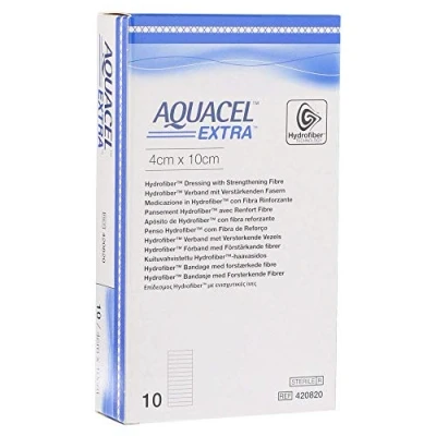 Image of Convatec D0135993 Aquacel Extra Dressing, 4cm x 10cm, Pack of 10