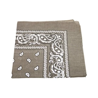 Image of [UK SELLER] Men&#039;s/Women&#039;s Bandana Head Scarf Neck Scarves Paisley 100% COTTON (light brown)