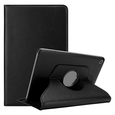 Image of cadorabo Tablet Case works with Huawei MediaPad M5 LITE 10 (10.1&quot; Zoll) in ELDER BLACK Book Style Protection Cover WITHOUT Auto Wake Up Stand Function and Elastic Strap Fastener
