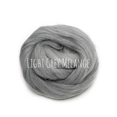 Image of Chunky Wool Melange Light Grey for arm Knitting Blanket Weaving Felting Jumbo Yarn Giant Soft 100g (0.22lb)