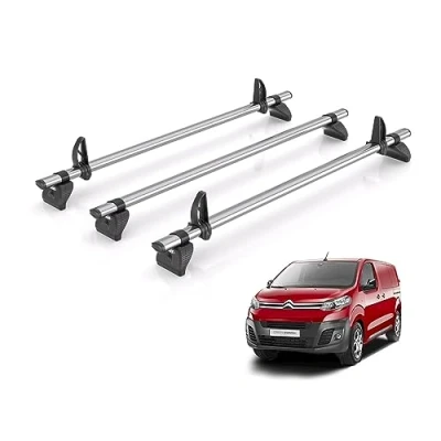 Image of Rhino Roof Rack for Citroen Dispatch 2016+ [Only Fits M and XL Wheelbase Models] 3 Bars + Loadstops JC3FL/KLS2