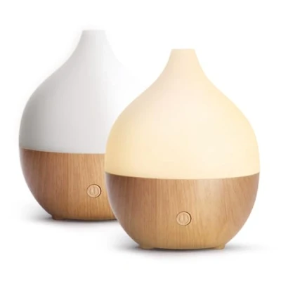Image of SALKING Essential Oil Diffuser (Set of 2), 100ml Small Aromatherapy Diffuser, Ultrasonic Diffusers for Oils, Cool Mist Humidifier with Warm White Lights, Auto Shut Off, Office Home