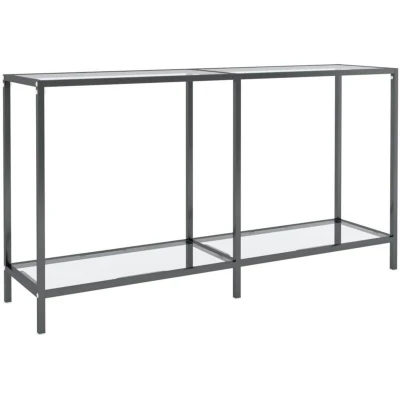 Image of vidaXL Console Table Transparent 140x35x75.5cm Tempered Glass