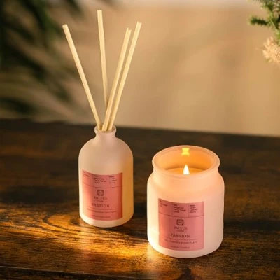 Image of Marco Paul Candle Gift Set Oil Diffusers Sets Reed Diffuser and Room Cashemere &amp; Ylang Scented Candles Gifts for Women Men Her Him