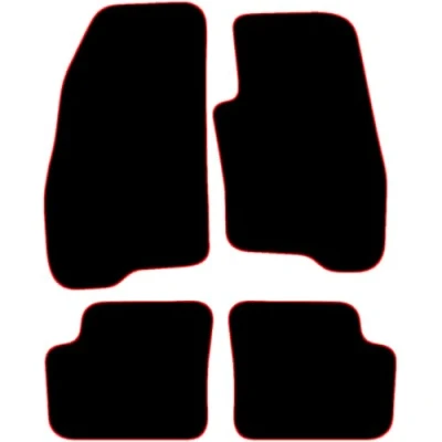 Image of Carsio Carpet Car Mats For Fiat Grande Punto 2006 Onwards Tailored Fit Floor Mat Complete Accessory Black Custom Fitted All Weather, Anti Slip Backing &amp; Red Trim