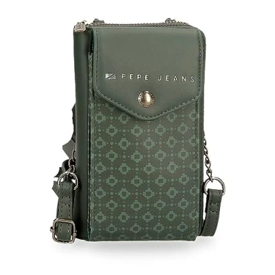 Image of Pepe Jeans Bethany Shoulder Bag Small Green 11 x 20 4 cm Faux Leather, green, One Size, Crossbody