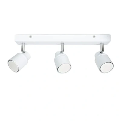 Image of 3 Way Bar Ceiling Spotlight Adjustable GU10 IP44 Rated Bathroom Lamp Spot Light White