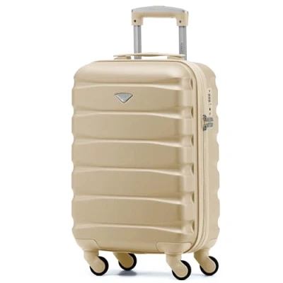 Image of Flight Knight Lightweight 4 Wheel ABS Hard Case Suitcases Cabin Carry On Hand Luggage Approved for Over 100 Airlines Including British Airways, easyJet, Jet2 &amp; Wizz 55x35x20cm TSA Lock