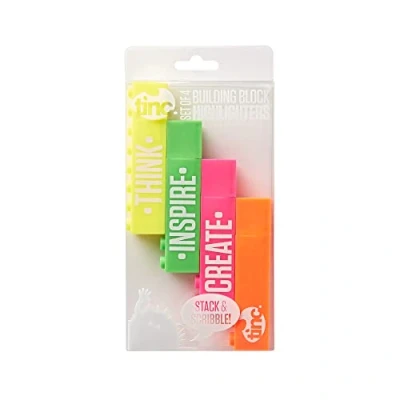Image of Tinc Building Block School Highlighters Set of 4, Multicolor (S4BBLHLT)