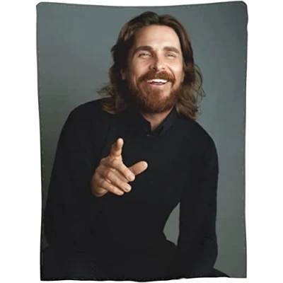Image of Christian Wayne Bale Flannel Blanket Soft Thow Blankets Air Conditioning Bedding Fleece For Sofa Couch Living Room Bedroom 150CM X 125CM