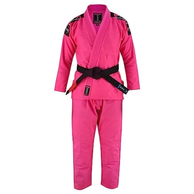 Image of Playwell Pro Ladies BJJ GI Jiu Jitsu Uniform Suit (Comes with Free Ju White Belt) Pink (F4)