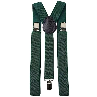 Image of DB Dickie Bow Men&#039;s Vintage Braces Adjustable Heavy Duty Clasps (Emerald Green) suitable for formalwear, office, weddings, parties, grooms &amp; groomsmen outfits