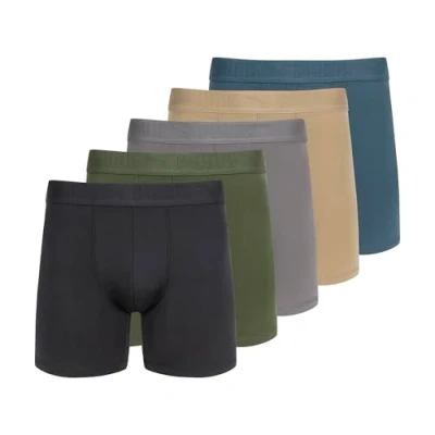Image of PUMA Men&#039;s 5 Pack Performance Boxer Briefs, Olive/Blue/Black, M