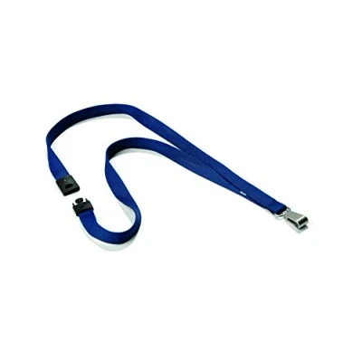 Image of Durable Premium Textile Lanyard 15 mm Midnight Blue Pack of 10 Necklaces Includes Safety Release Holds a Variety Badges and Passes