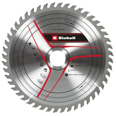 Image of kwb by Einhell 49587861 HM saw blade suitable for various table saws, pull cap mitre saws and saws),Silver(diameter 210 x 30 mm, 48 teeth,