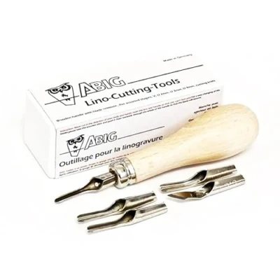 Image of Abig Wooden Handle Lino Cutter &amp; 5 Blades