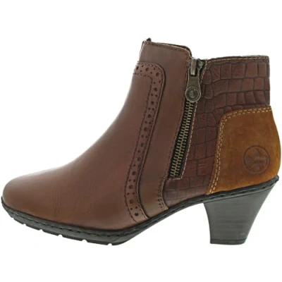 Image of Rieker Billow 57186 Muscat Synthetic Leather Womens Boots (Muscat, UK Footwear Size System, Adult, Women, Numeric, Medium, 6.5)