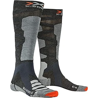 Image of X Socks Unisex&#039;s Ski Silk Merino 4.0 Socks, Anthracite Grey Melange, 45/47 (XL)