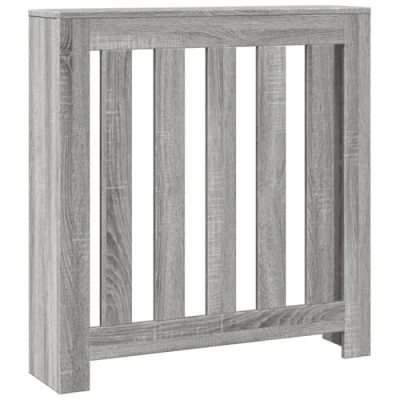Image of vidaXL Radiator Cover Heater Shelf Grey Sonoma Engineered Wood Modern Slatted Design 78x20x82 cm Decorative and Functional Living Room Storage