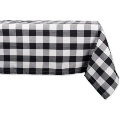 Image of DII Buffalo Check Collection, Classic Farmhouse Tablecloth, 60x84, Black &amp; White