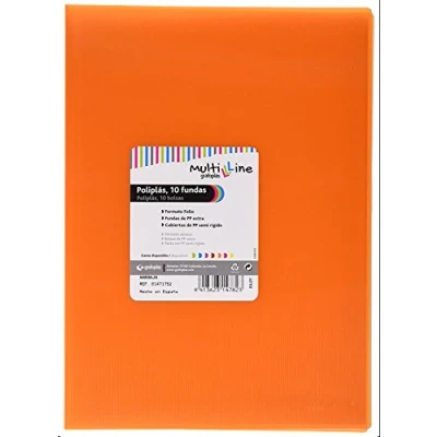 Image of Grafoplas Folder, Foolscap, PP Cover, Multiline 10 Orange