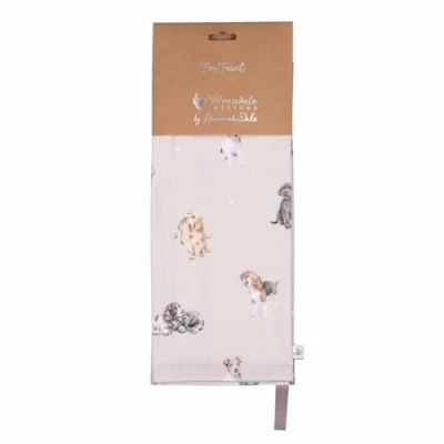 Image of Wrendale Designs A Dog&#039;s Life Tea Towel