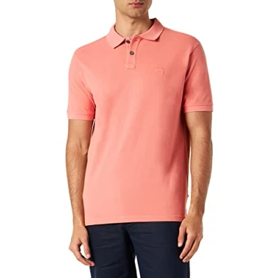 Image of camel active Men&#039;s Basic piqué Polo T Shirt Made of Pure Cotton, Light red, XXXXX Large
