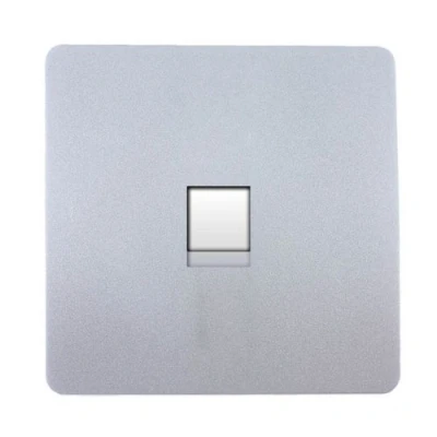 Image of Trendi Switch Artistic Modern Glossy Telephone Socket Silver