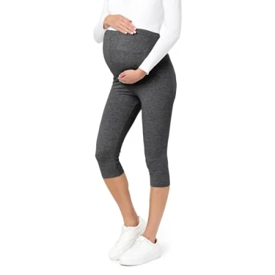 Image of Be Mammy Womans Short Maternity Leggings Tights BE20 228(Dark Melange, 3XL)