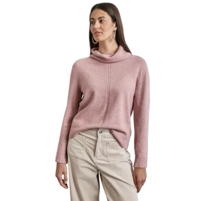 Image of Street One Women&#039;s A302786 Turtleneck Sweater, Petal Rose Mel, 12