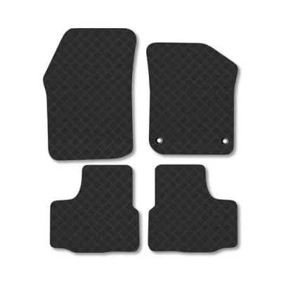 Image of Rubber Car Mats Compatible with VW E Up! (2020 ) Tailored Fit Floor Set Accessory Black Custom 4 Pieces Clips Anti Slip Backing, Heavy Duty &amp; Waterproof