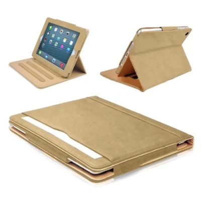 Image of MOFRED® Brown &amp; Tan Apple iPad Air (Launched November 2013) Executive Leather Case Voted by The Daily Telegraph as #1 Case! (For Models A1474,A1475,A1476)