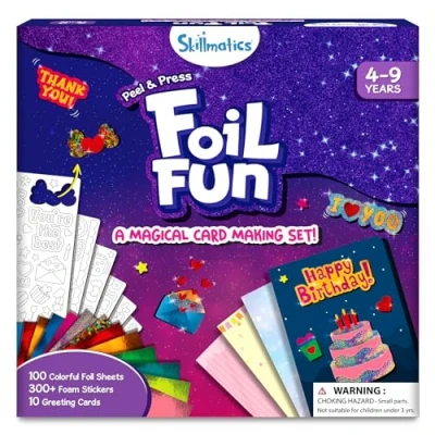 Image of Skillmatics Art &amp; Craft Activity Foil Fun Card Making Set, Stocking Stuffers, No Mess for Kids, DIY Creative Activity, Gifts Girls Boys Ages 4, 5, 6, 7, 8, 9, Travel Toys