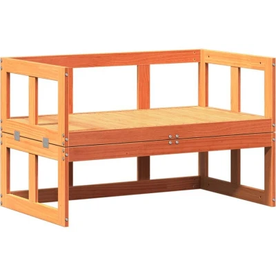 Image of vidaXL Garden Sofa Bench Extendable Wax Brown Solid Wood Pine