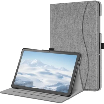 Image of Fintie Case for Samsung Galaxy Tab A9 Plus 11 Inch 2023, Multi Angle Folio Protective Document Compartment and Auto Sleep/Wake Function Tablet A9+ SM X210/X216/X218, Grey