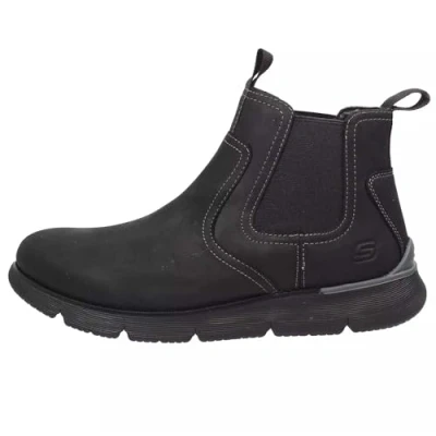 Image of Skechers Augustino Classic ankle boots, Men&#039;s, Size: 9, Noir Nubuck/textile