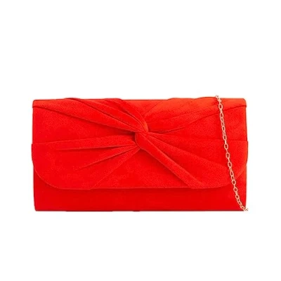 Image of A2ZUKFASHION Womens Ladies Pleated Suede Clutch Bag Wedding Purse Party Prom Evening Handbag