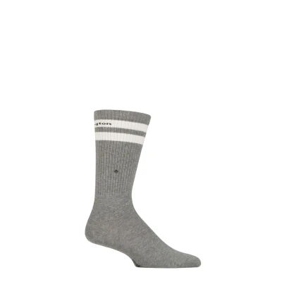 Image of Mens 1 Pair Burlington Court Ribbed Cotton Sports Socks Grey 6.5 11