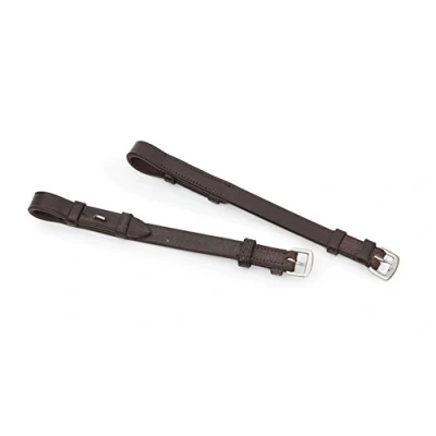 Image of Shires Blenheim Bridle Cheek Pieces with Hook Studs Black Full 3/4&quot; (18mm)