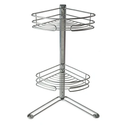 Image of BC NON RUST FREE STANDING CORNER SHOWER BATH TIDY STORAGE SHELF CADDY ORGANISER
