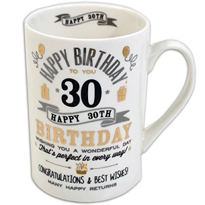 Image of Widdop Signography 30th Birthday Gift Ceramic Mug (CM24530), White