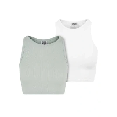 Image of Urban Classics Cropped 2PACK Top, Women&#039;s, Size: 3XL, Frostmint white