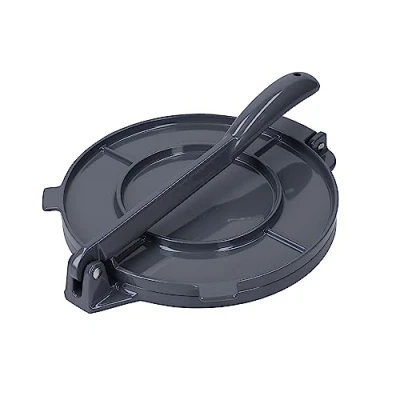 Image of KitchenCraft World of Flavors Mexican Tortilla Press in Gift Box, Aluminium, Silver Color, 20 x 25 cm