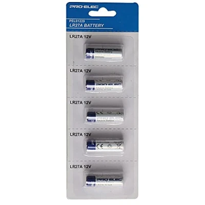 Image of PRO ELEC PEL01229 Alkaline LR27A 12V Battery, 5 Pack