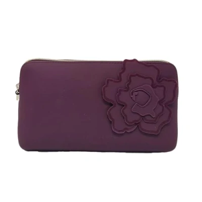 Image of Ted Baker Make up bag, Deep Purple, 20 x 11 7 cm, Silicone, Zipper, Cosmetic Bag