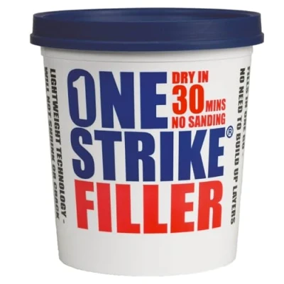 Image of Everbuild One Strike Multi Purpose Quick Drying Filler Time Application White 1 Litre Tub
