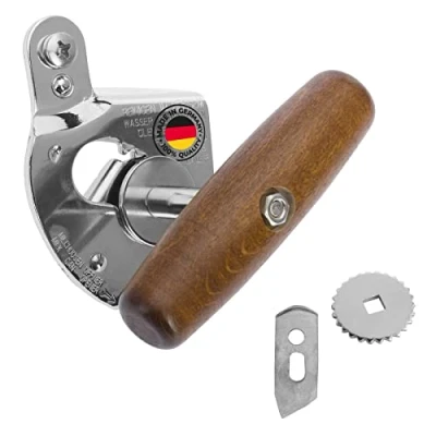 Image of Westmark Set, 3 Items: 1 Titan Professional Can Opener + Spare Knife Wheel, Steel/Wood/Painted Steel, Silver/Brown/Black, 122422E6